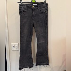 FRAME Mini Bootcut Le Crop Jeans (Black, 29)